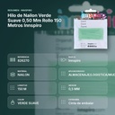 HILO DE NAILON VERDE SUAVE 0,50 MM ROLLO 150 METROS INNSPIRO - resumen de atributos
