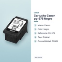 CARTUCHO CANON  PG-575 NEGRO - características principales