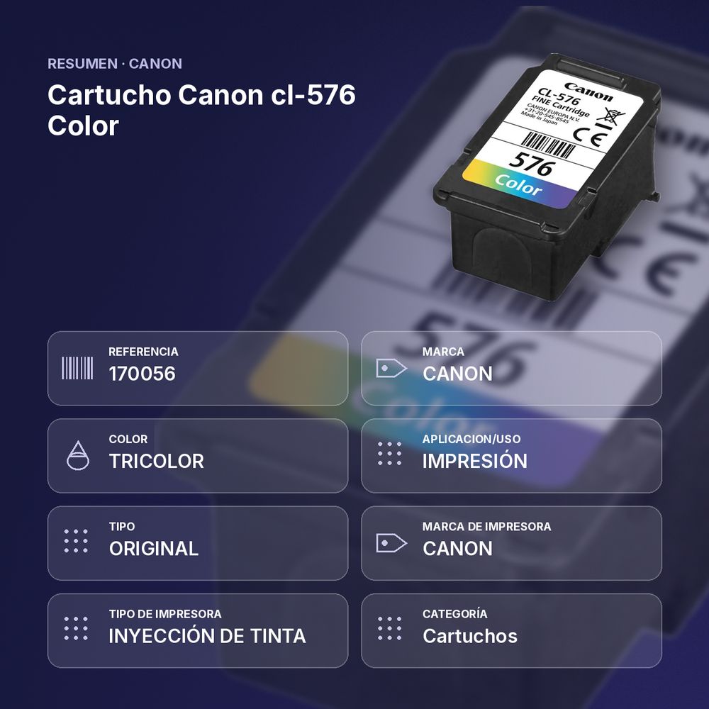 CARTUCHO CANON CL-576 COLOR - resumen de atributos