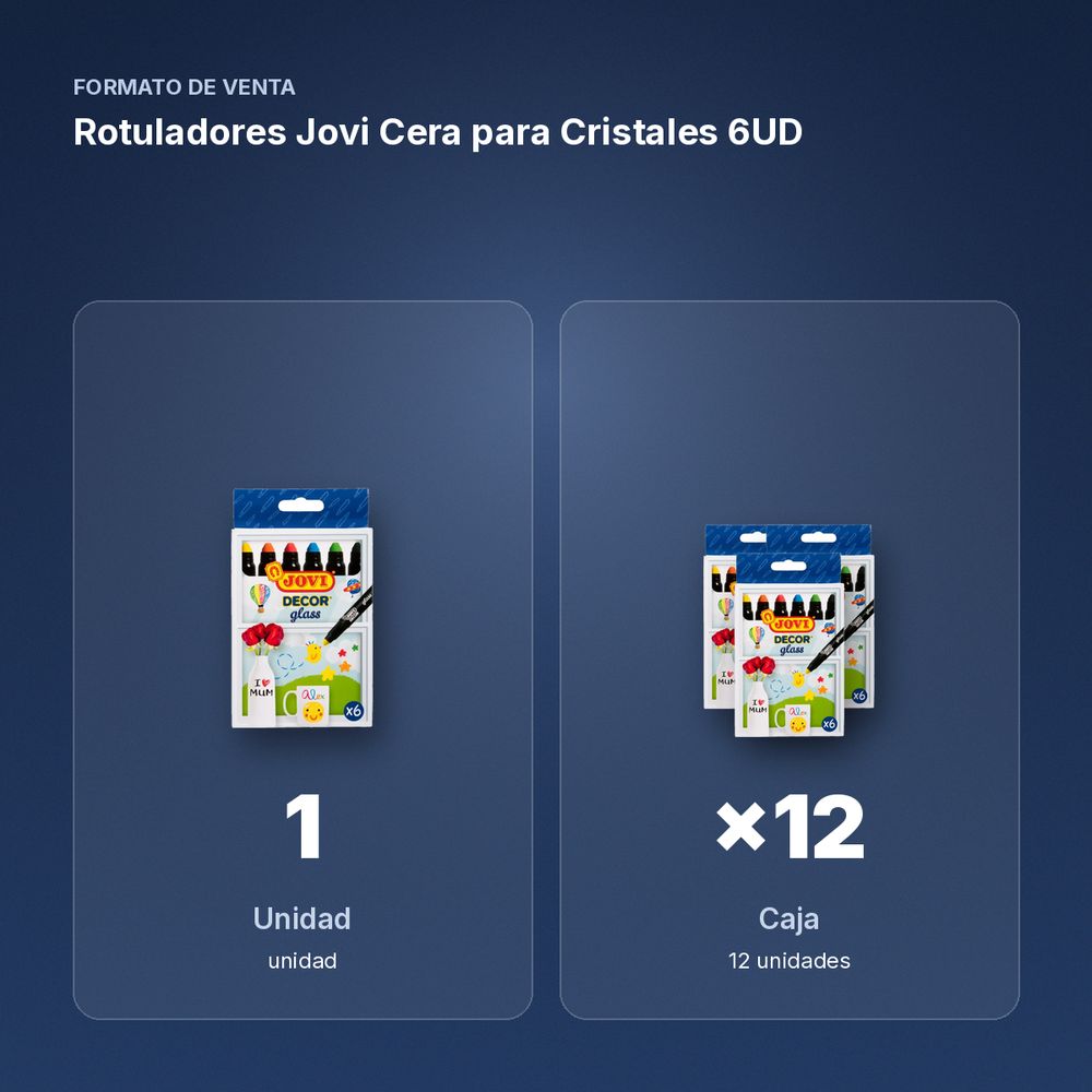 ROTULADORES JOVI CERA PARA CRISTALES 6UD - formato de venta: caja de 12
