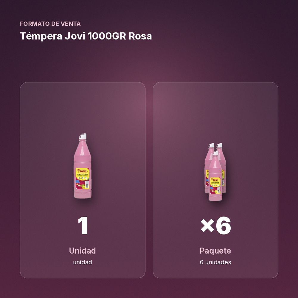 TÉMPERA JOVI 1000GR ROSA - formato de venta: paquete de 6