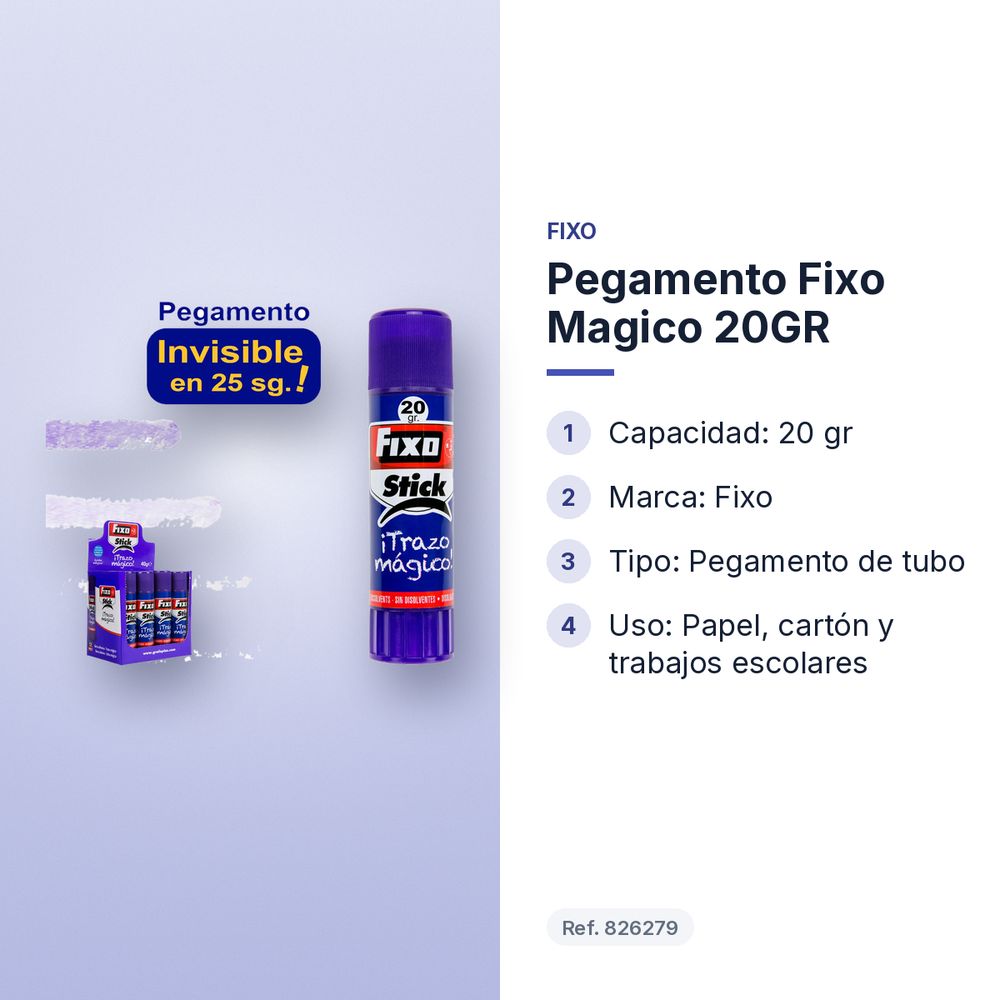 PEGAMENTO FIXO MAGICO 20GR - características principales