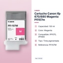 CARTUCHO CANON IFP 670/680 MAGENTA PFI107M   - características principales