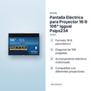 PANTALLA ELÉCTRICA PARA PROYECTOR 16:9 106" IGGUAL PSIPS234  - características principales