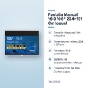 PANTALLA MANUAL 16:9 106" 234X131 CM IGGUAL  - características principales