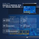 PANTALLA MANUAL 16:9 72" IGGUAL 159x89 CM  - resumen de atributos