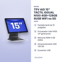 TPV AIO 15" TÁCTIL IGGUAL N100 4GB+128GB 6USB WIFI no SO - características principales