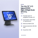 TPV AIO 15" 4:3 IGGUAL N100 8GB+256GB 8USB W11 PRO - características principales