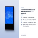 TÓTEM INTERACTIVO 4K ORCHID 55” – IGGUAL - características principales