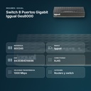 SWITCH 8 PUERTOS GIGABIT IGGUAL GES8000  - resumen de atributos