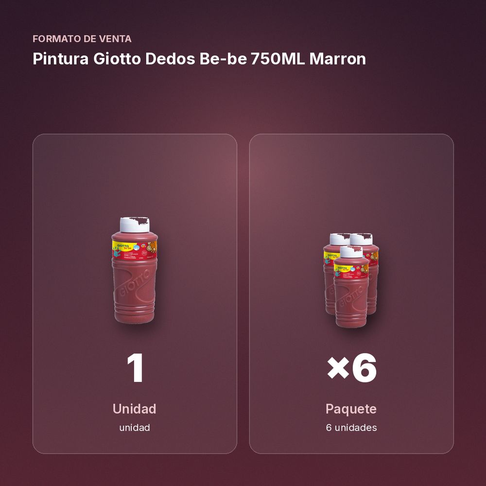 PINTURA GIOTTO DEDOS BE-BE 750ML MARRON - formato de venta: paquete de 6