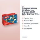 ENCUADERNADORES METÁLICOS CON ARANDELA 18MM COLOR ORO CAJA 100 UDS - características principales