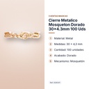 CIERRE METALICO MOSQUETON DORADO 30X4.3MM 100 UDS - características principales