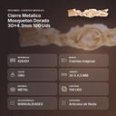 CIERRE METALICO MOSQUETON DORADO 30X4.3MM 100 UDS - resumen de atributos