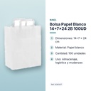BOLSA PAPEL BLANCO 14+7X24 2B 100UD - características principales