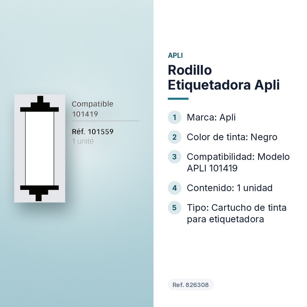 RODILLO ETIQUETADORA APLI  - características principales