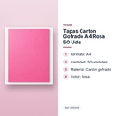 TAPAS CARTÓN GOFRADO A4 ROSA 50 UDS - características principales
