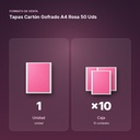 TAPAS CARTÓN GOFRADO A4 ROSA 50 UDS - formato de venta: caja de 10