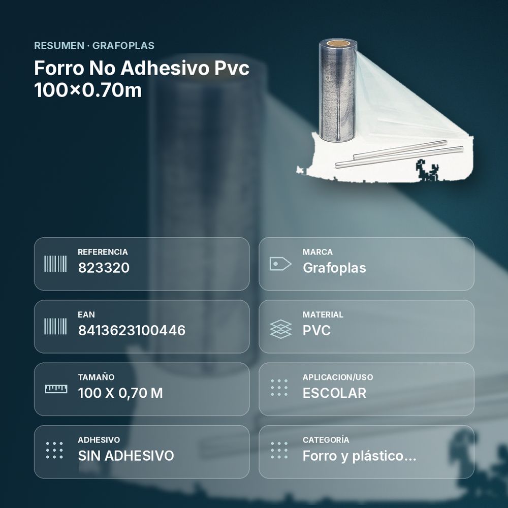 FORRO NO ADHESIVO PVC 100X0.70M  - resumen de atributos