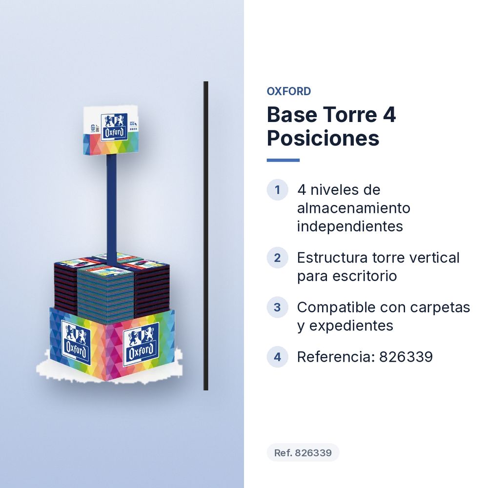 BASE TORRE 4 POSICIONES - características principales