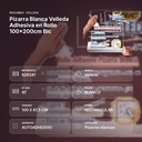 PIZARRA BLANCA VELLEDA ADHESIVA EN ROLLO 100X200CM BIC - resumen de atributos