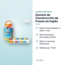 DOMINÓ DE CONSTRUCCIÓN DE FRASES EN INGLÉS - características principales