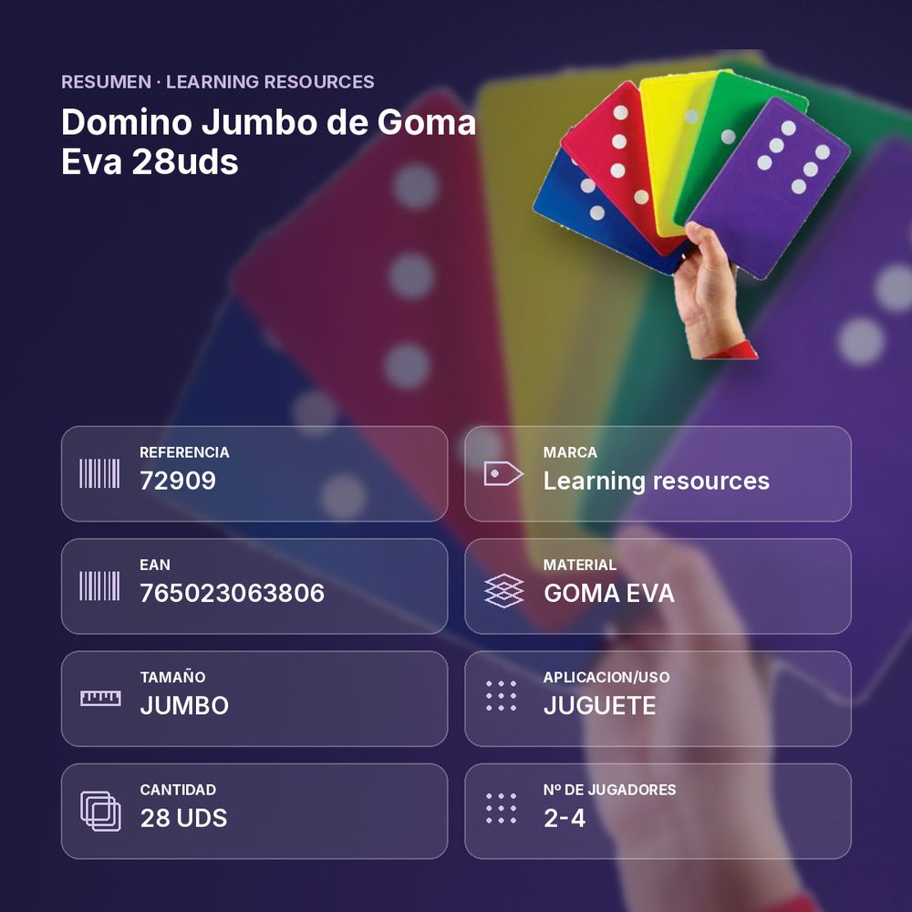 DOMINO JUMBO DE GOMA EVA 28UDS - resumen de atributos