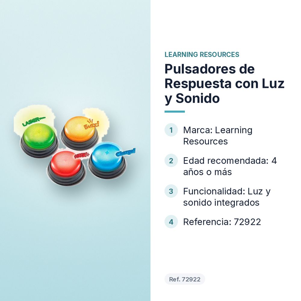 PULSADORES DE RESPUESTA CON LUZ Y SONIDO - características principales