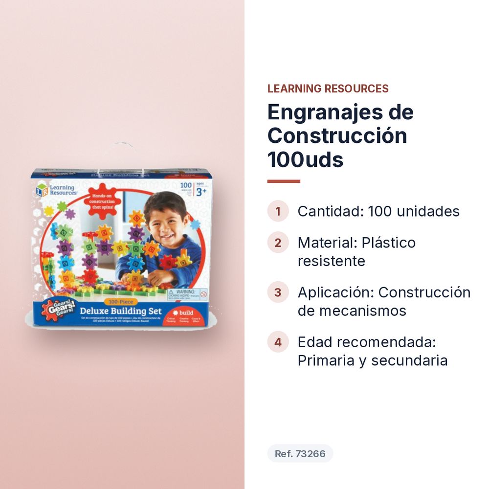 ENGRANAJES DE CONSTRUCCIÓN 100UDS - características principales