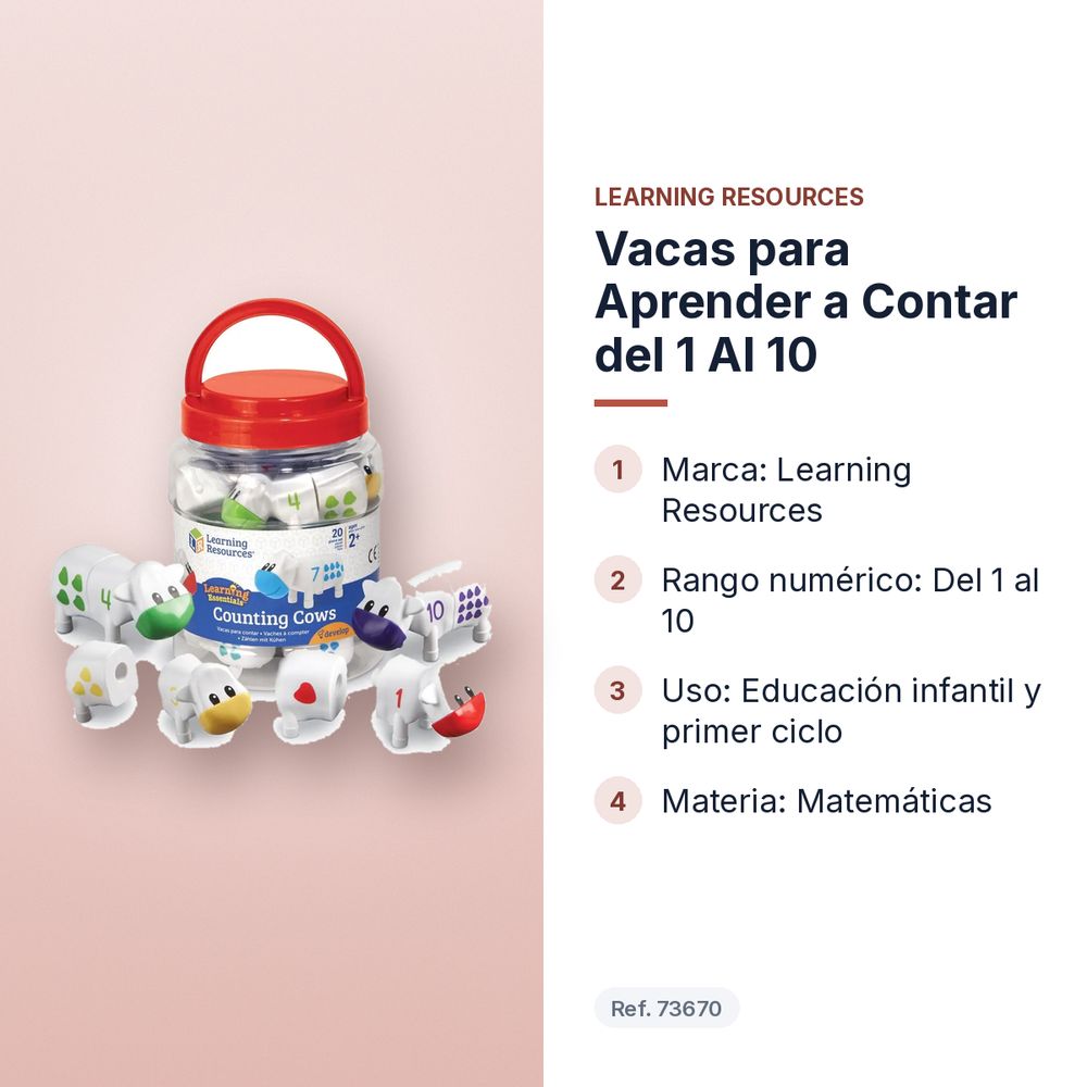 VACAS PARA APRENDER A CONTAR DEL 1 AL 10 - características principales