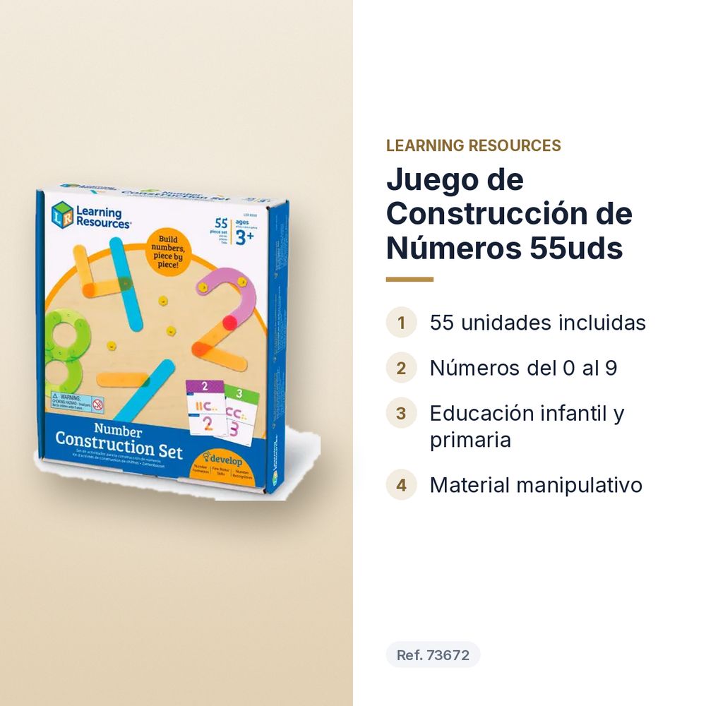 JUEGO DE CONSTRUCCIÓN DE NÚMEROS 55UDS - características principales
