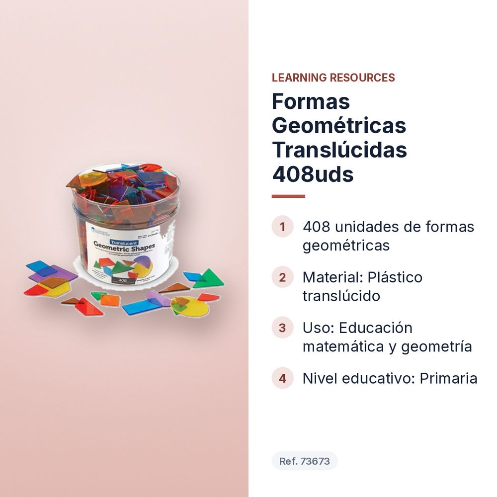 FORMAS GEOMÉTRICAS TRANSLÚCIDAS 408UDS - características principales
