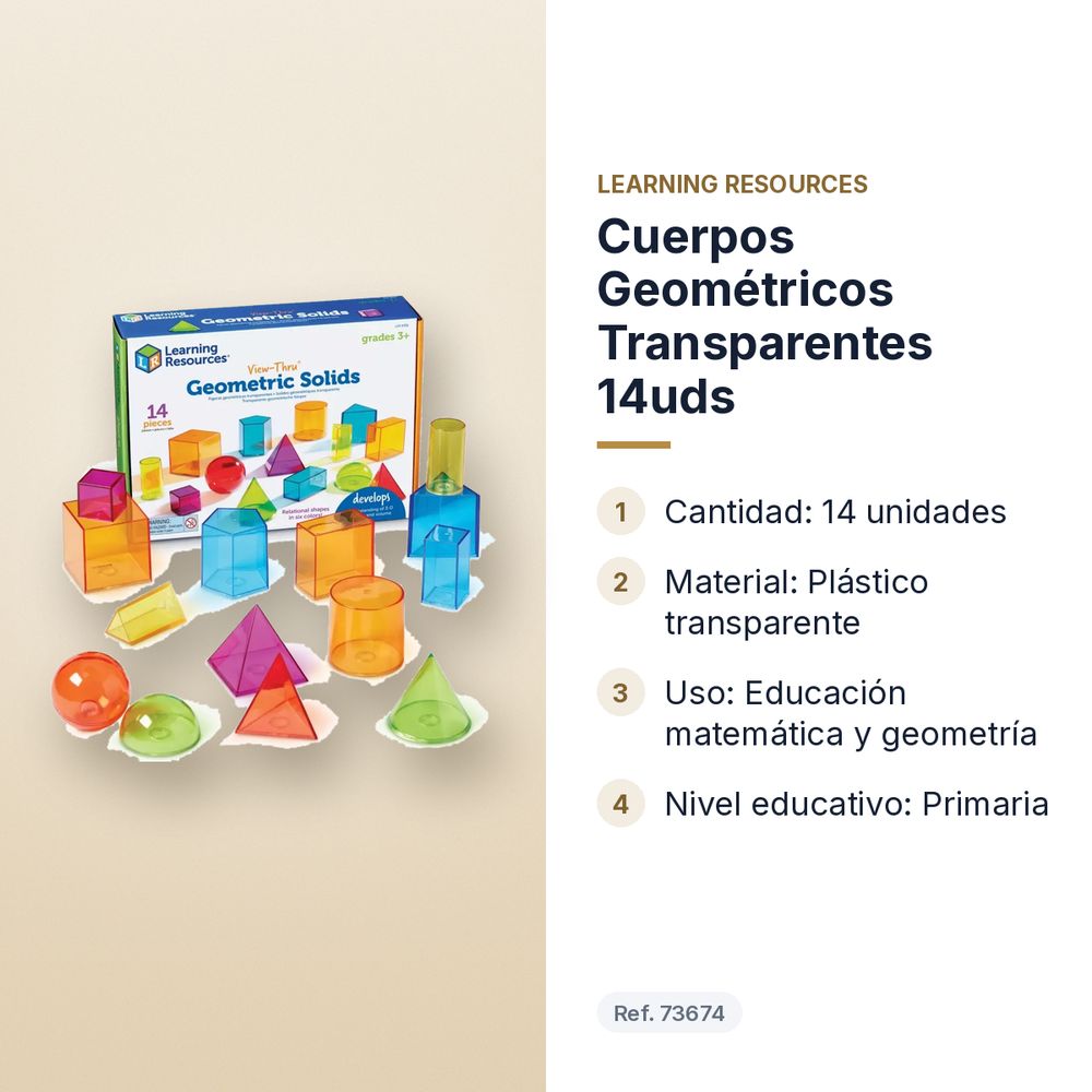 CUERPOS GEOMÉTRICOS TRANSPARENTES 14UDS - características principales