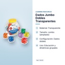 DADOS JUMBO DOBLES TRANSPARENTES - características principales
