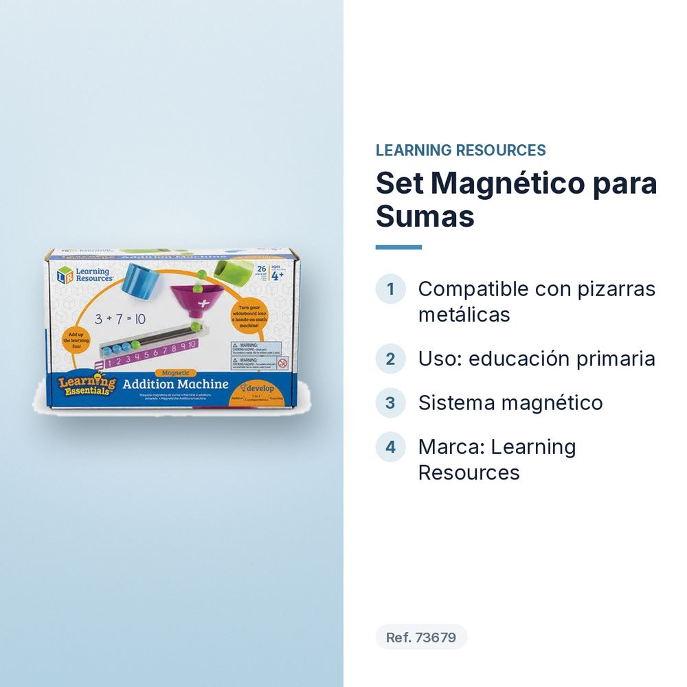SET MAGNÉTICO PARA SUMAS - características principales