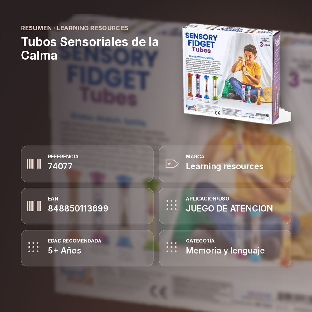 TUBOS SENSORIALES DE LA CALMA - resumen de atributos