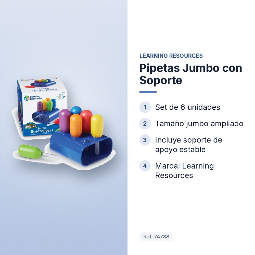 PIPETAS JUMBO CON SOPORTE - características principales