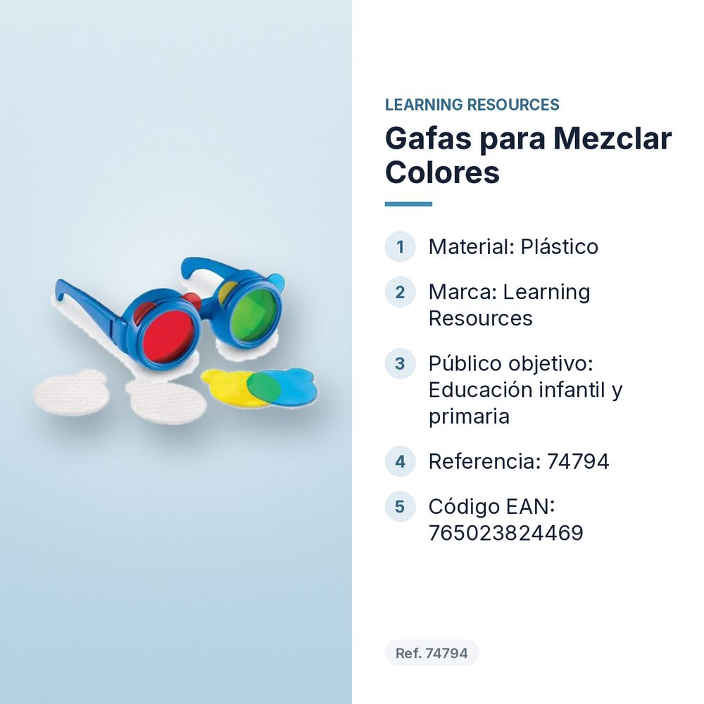 GAFAS PARA MEZCLAR COLORES - características principales