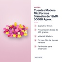 CUENTAS MADERA MIX FORMAS DIAMETRO DE 19MM 500GR APROX. - características principales