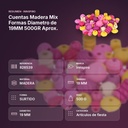 CUENTAS MADERA MIX FORMAS DIAMETRO DE 19MM 500GR APROX. - resumen de atributos
