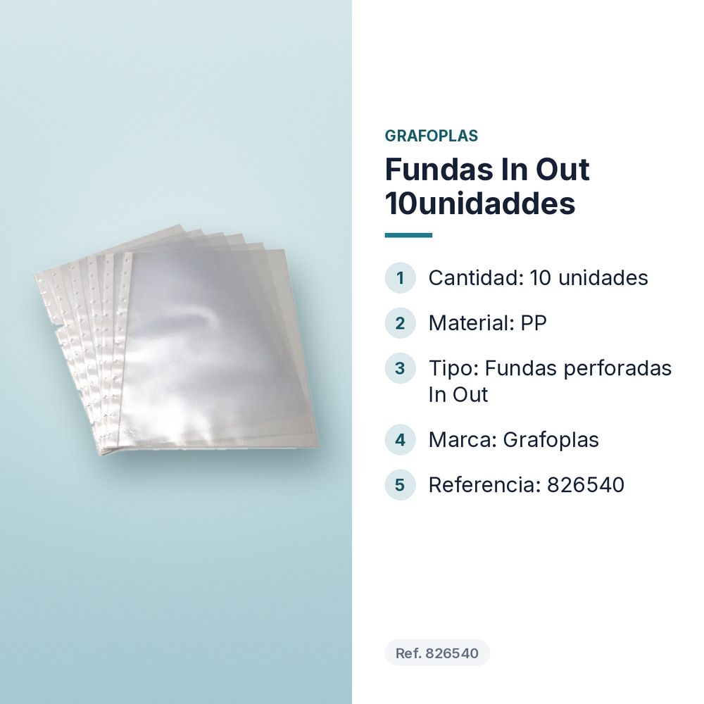 FUNDAS IN OUT 10UNIDADDES  - características principales