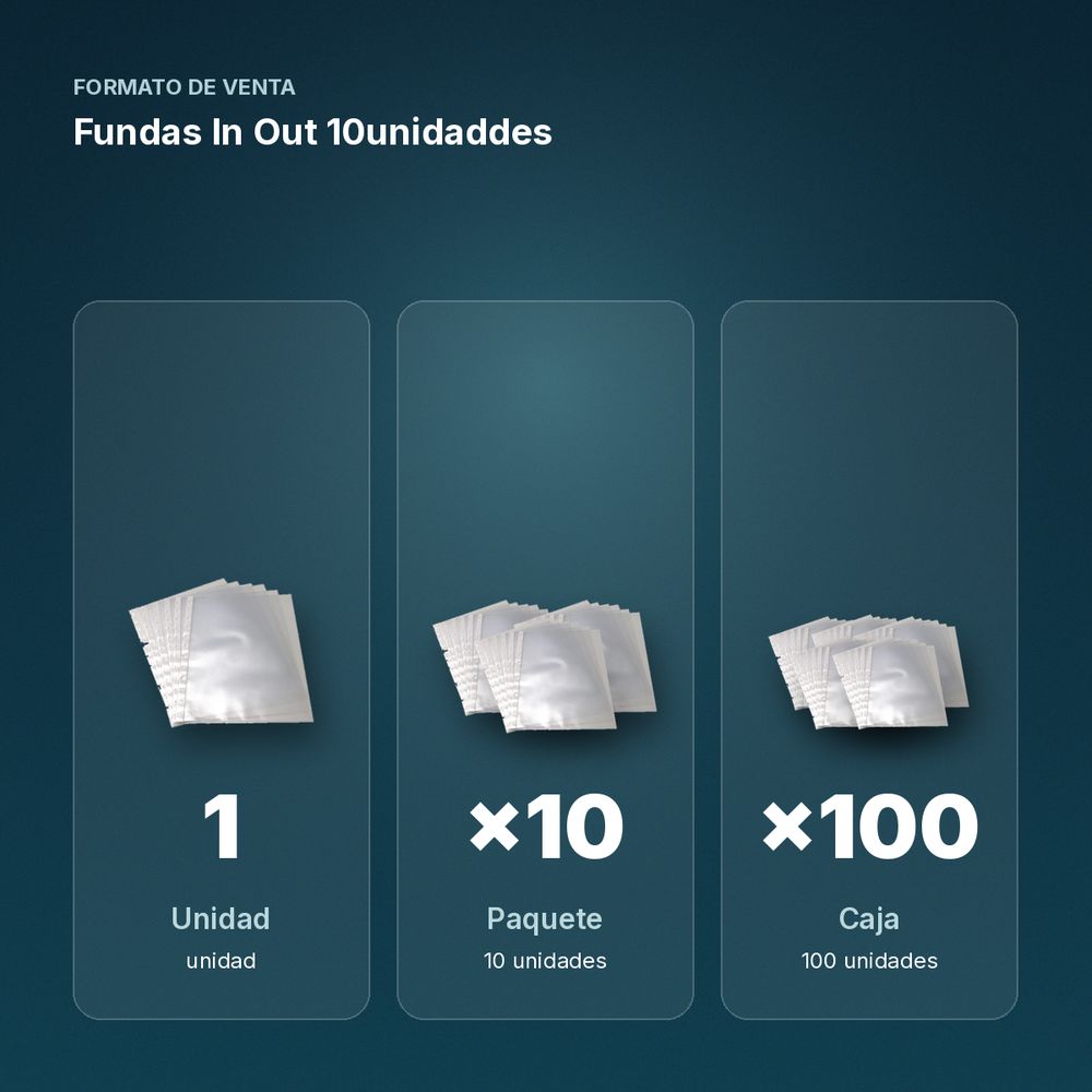 FUNDAS IN OUT 10UNIDADDES  - formato de venta: paquete de 10, caja de 100