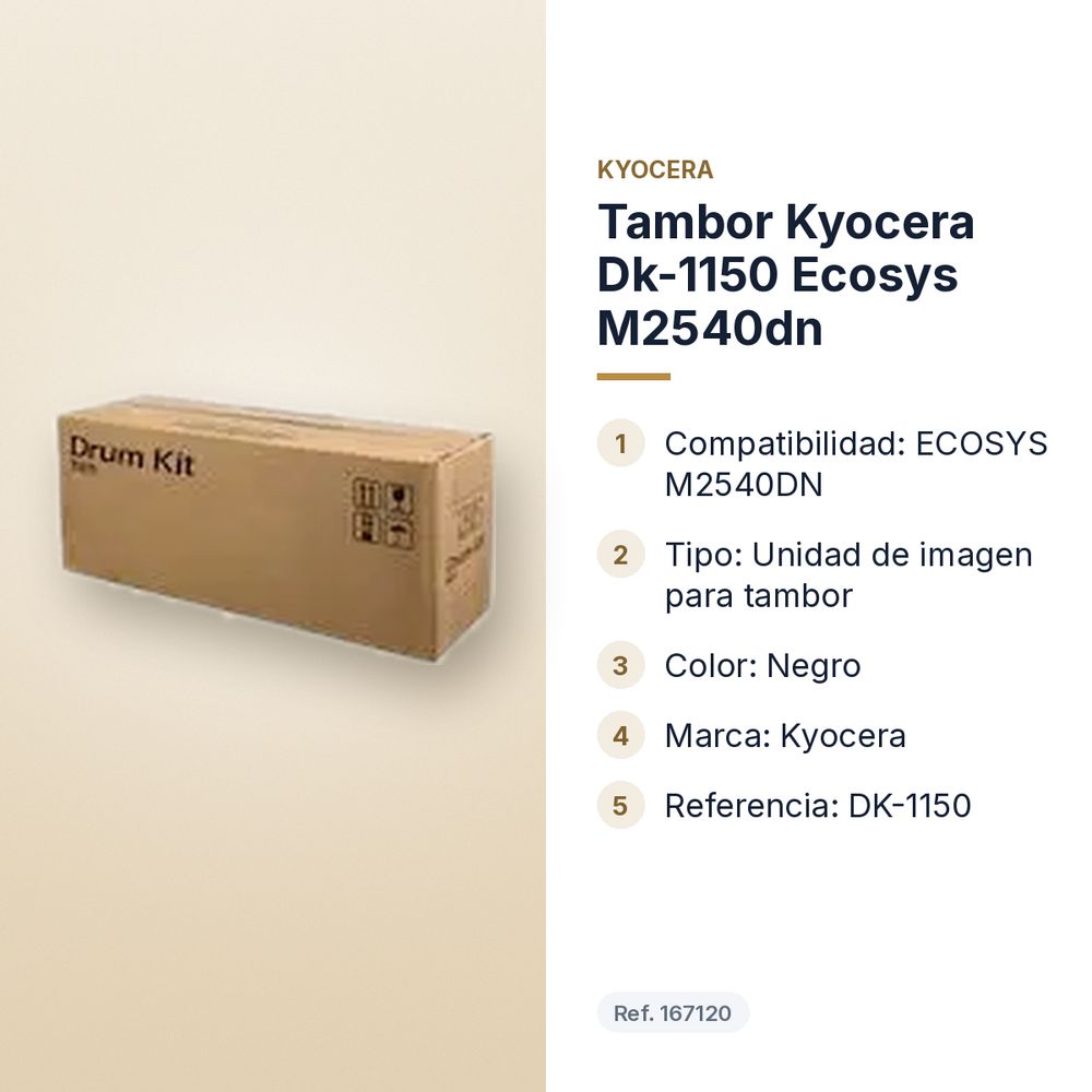 TAMBOR KYOCERA DK-1150 ECOSYS M2540DN - características principales