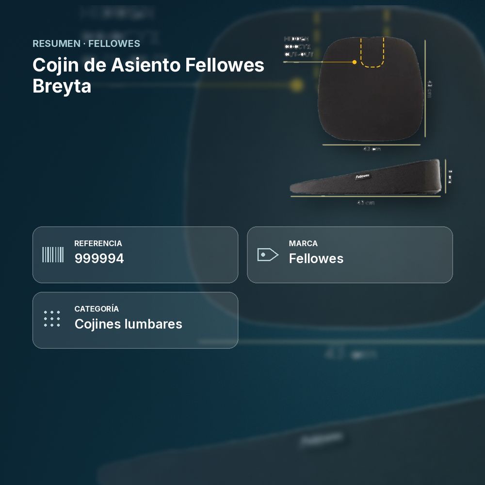 COJIN DE ASIENTO FELLOWES BREYTA - resumen de atributos