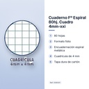 CUADERNO Fº ESPIRAL 80HJ. CUADRO 4MM-XXI - características principales