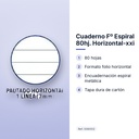 CUADERNO Fº ESPIRAL 80HJ. HORIZONTAL-XXI  - características principales