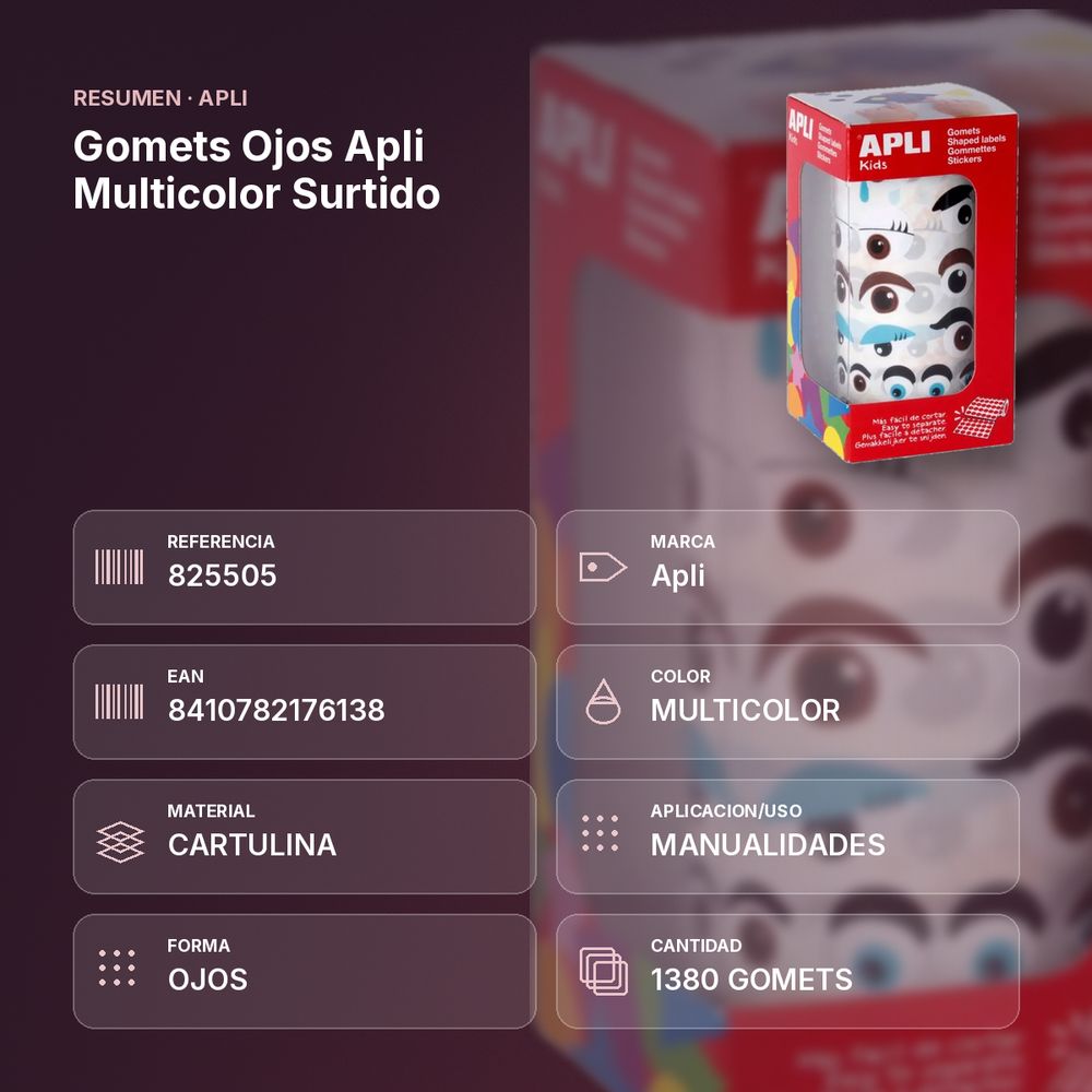 GOMETS OJOS APLI MULTICOLOR SURTIDO - resumen de atributos