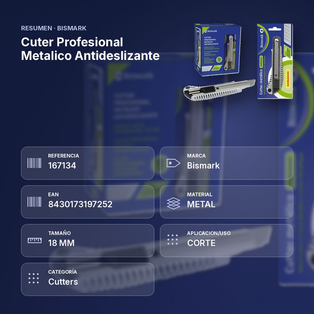 CUTER PROFESIONAL METALICO ANTIDESLIZANTE  - resumen de atributos