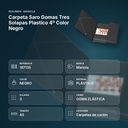 CARPETA SARO GOMAS TRES SOLAPAS PLASTICO 4º COLOR NEGRO - resumen de atributos