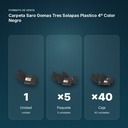CARPETA SARO GOMAS TRES SOLAPAS PLASTICO 4º COLOR NEGRO - formato de venta: paquete de 5, caja de 40